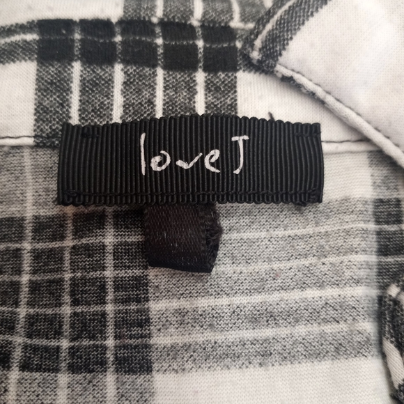 Love J Flannel Midway Button-Down Shirt (Black & White) - Picture 3 of 4